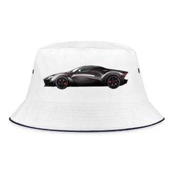 Design de supercar noir brillant - Bob - blanc/marine - Devant
