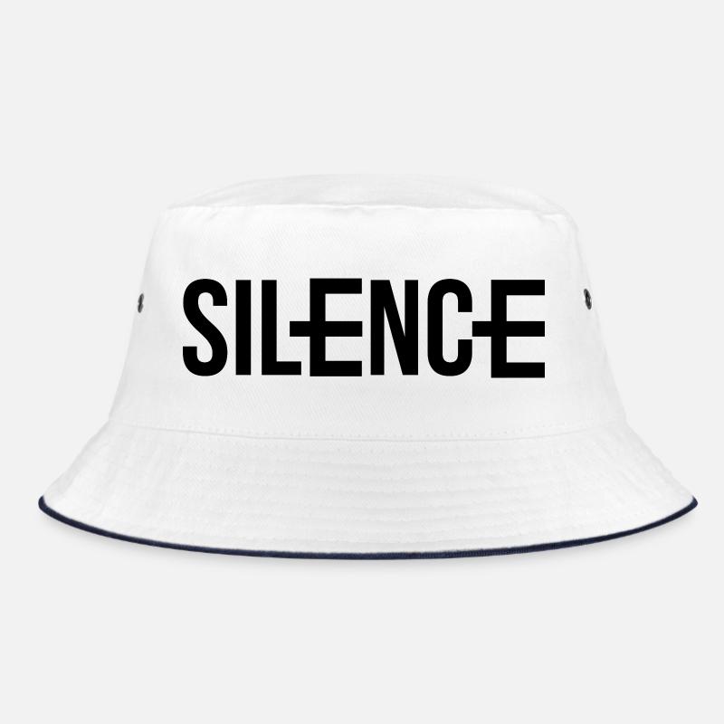 Silence aber nicht Still - Bucket Hat - Weiß/Navy