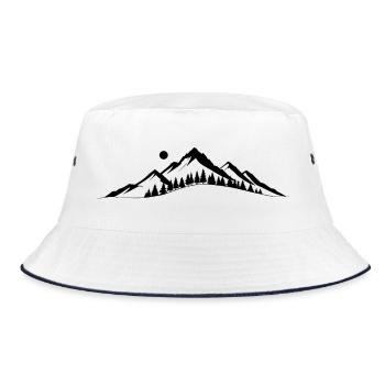 Mountain horizon - Bucket Hat - white/navy - Front