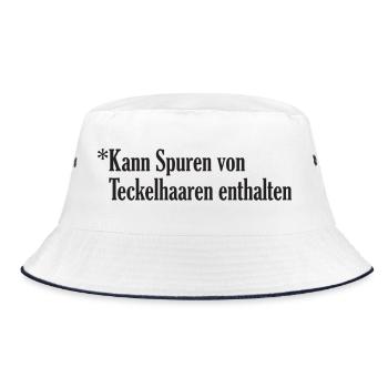 Teckelhaare? das ist Mode! - Bucket Hat - Weiß/Navy - Vorne