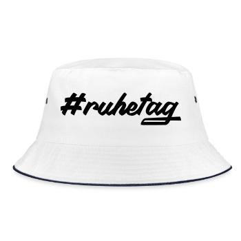 #ruhetag - Bucket Hat - white/navy - Front