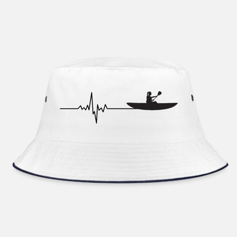 Herzschlag Ruderer – EKG Ruderboot Design Bucket Hat