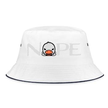 Goose Nope Middle Finger Nasty Insult Duck Naughty - Bucket Hat - white/navy - Front