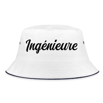 Technischer Konstrukteur Ingenieur Wissenschaftliches Projekt - Bucket Hat - Weiß/Navy - Vorne