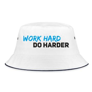 Work hard do harder - Bucket Hat - Weiß/Navy - Vorne