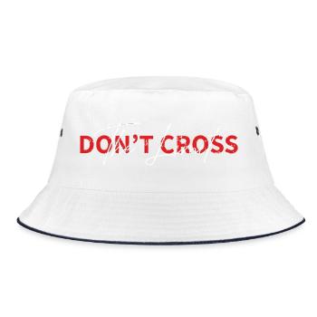 Überschreite nicht die Grenze - Bucket Hat - Weiß/Navy - Vorne