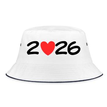2026 avec du cœur. Réveillon du Nouvel An et Nouvel An Anticipation Bonheur - Bob - blanc/marine - Devant