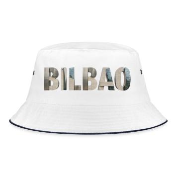 BILBAO – Typographie architecturale moderne - Bob - blanc/marine - Devant