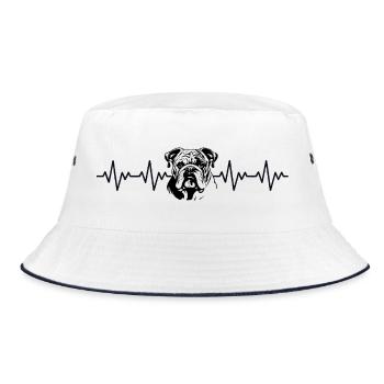 Battement cardiaque ECG Bulldog - Bob - blanc/marine - Devant