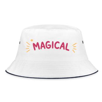 Magischer Regenbogenfunkel - Bucket Hat - Weiß/Navy - Vorne