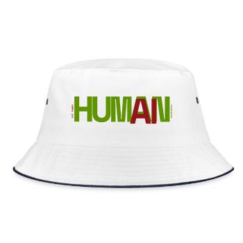 Human - Bucket Hat - white/navy - Front