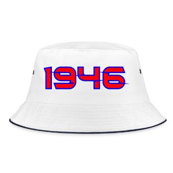 1946 Glyph-Design - Bucket Hat - Weiß/Navy - Vorne