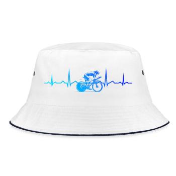 Modern road bike artwork - Bucket Hat - white/navy - Front