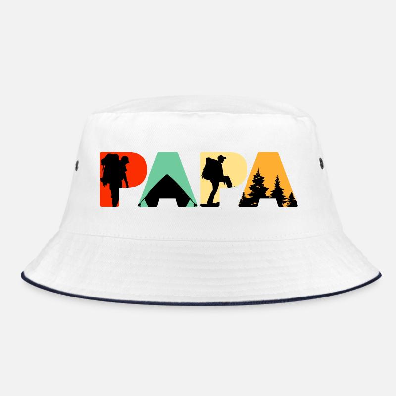 Papa Camping Wandern Retro Vintage-Silhouette Bucket Hat