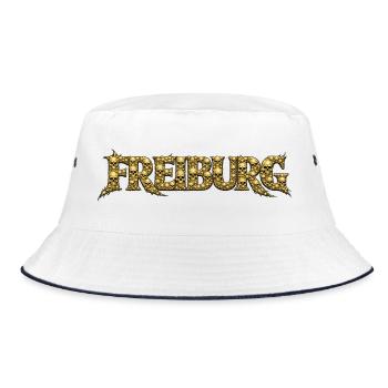 Freiburg Gold Skull Logo - Bucket Hat - white/navy - Front