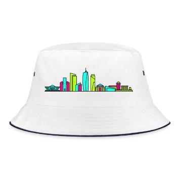 Dhaka City Skyline National Monument Art - Bucket Hat - white/navy - Front