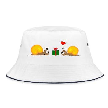 Snail-Gift - Bucket Hat - Weiß/Navy - Vorne