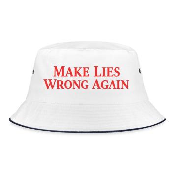 Make Lies Wrong Again - Bucket Hat - white/navy - Front