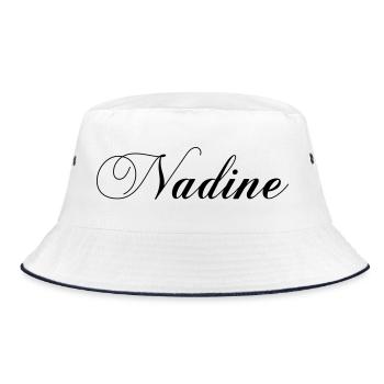nadine_name - Bucket Hat - Weiß/Navy - Vorne