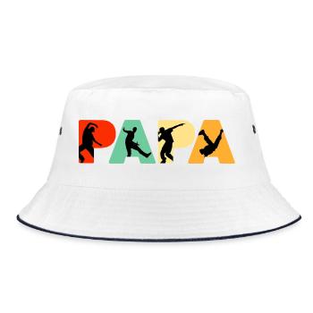 Papa Dancer Retro Street Dance Silhouette - Bucket Hat - white/navy - Front