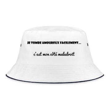 JE T'AIME. COUPLE. AMOUR. LOVE. VIE. PHILOSOPHIE.  - Bob - blanc/marine - Devant