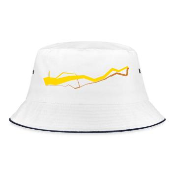 Iconic Data Viz: Minard 1812 - Gold / Bronze - Bucket Hat - Weiß/Navy - Vorne