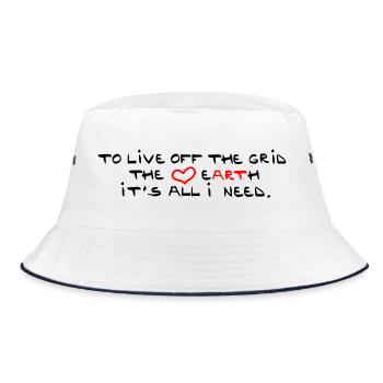 off the grid - Bucket Hat - white/navy - Front