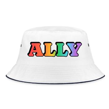 Gay Ally - Bucket Hat - Weiß/Navy - Vorne