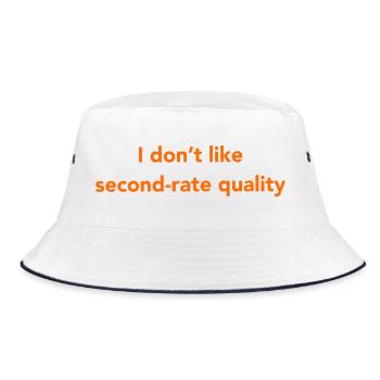 I don't like - Bucket Hat - white/navy - Front