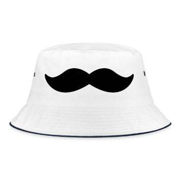 moustache - Bucket Hat - white/navy - Front