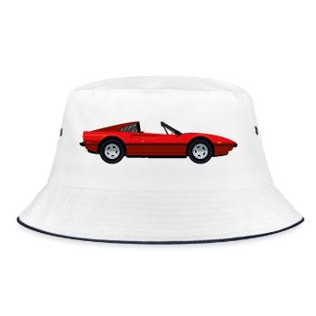RED SPORTS CAR - Bucket Hat - white/navy - Front