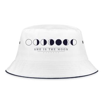 She is the moon - Bucket Hat - Weiß/Navy - Vorne