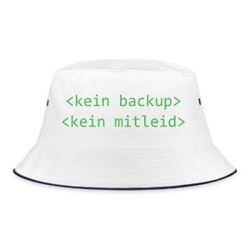 Kein Backup Kein Mitleid - Bucket Hat - Weiß/Navy - Vorne