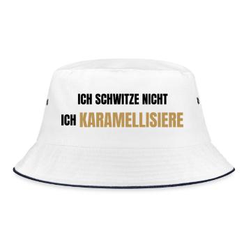 Ich schwitze nicht ich karamellisiere - Bucket Hat - Weiß/Navy - Vorne