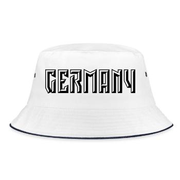 Germany Lettering (Relief / 3D / Black) - Bucket Hat - white/navy - Front