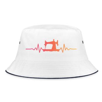 Sunset sewing machine seamstress seamstress - Bucket Hat - white/navy - Front