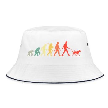 Walking Man with Dog Evolution for Men - Bucket Hat - white/navy - Front