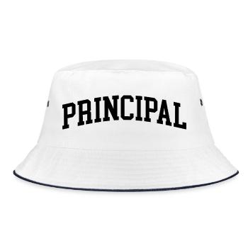 Schulleiter der Minimalistischen Schule - Bucket Hat - Weiß/Navy - Vorne