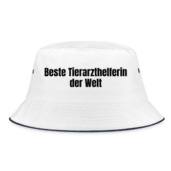 Beste Tierarzthelferin der Welt Tierarzt Geschenk - Bucket Hat - Weiß/Navy - Vorne