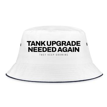 Schildkroete - Tank Upgrade Needed Again - Reptili - Bucket Hat - Weiß/Navy - Vorne