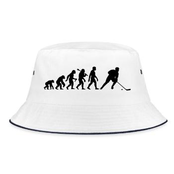 Eishockey Evolution Für Eishockey Spieler - Bucket Hat - Weiß/Navy - Vorne