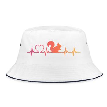 Eichhörnchen Herzschlag - Bucket Hat - Weiß/Navy - Vorne