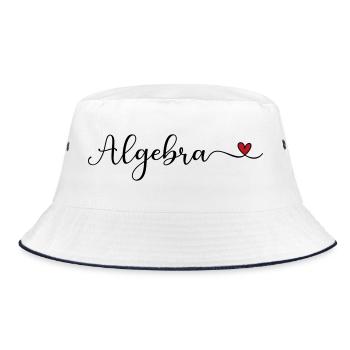 Algebra Schriftzug mit Herz - Bucket Hat - Weiß/Navy - Vorne