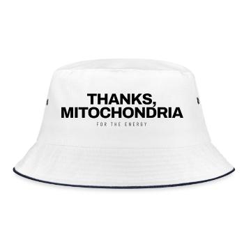 Biologie - Thanks Mitochondria - Wissenschaft - Bucket Hat - Weiß/Navy - Vorne
