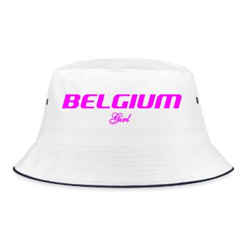 BELGIUM GIRL Belgien - Bucket Hat - Weiß/Navy - Vorne