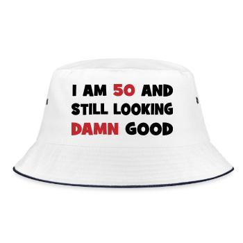 50 - Bucket Hat - white/navy - Front