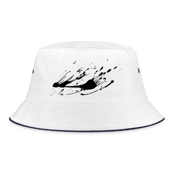 Paint splash image # - Bucket Hat - white/navy - Front