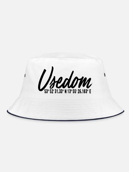 insel usedom shirt - Bucket Hat - Weiß/Navy - Vorne