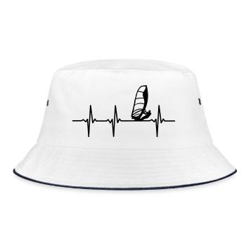 Windsurfer EKG - Bucket Hat - Weiß/Navy - Vorne