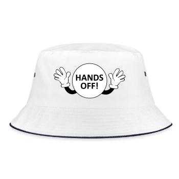 Hands Off / Don't Touch Warning - Bucket Hat - white/navy - Front